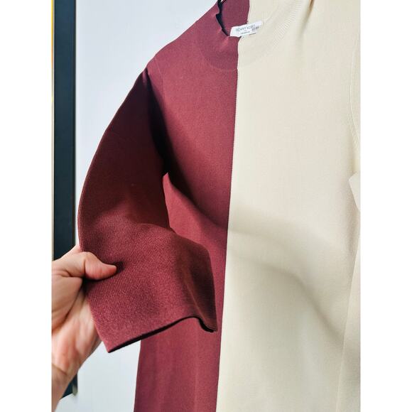 RONNY KOBO COLLECTIVE Brown White Colorblock Knit Sweater Dress Size XL - Picture 12 of 16